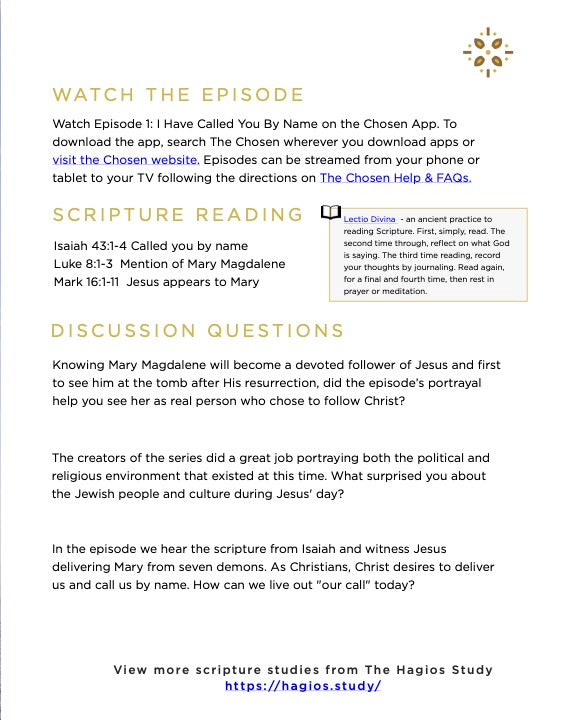 The Chosen Bible Study - Season 1