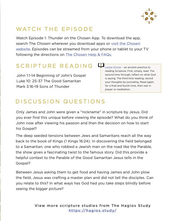 The Chosen Bible Study - Season 2