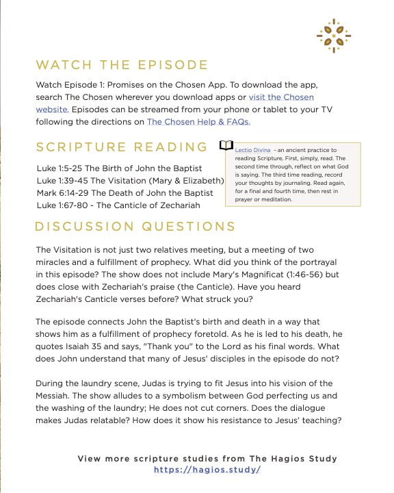 The Chosen Bible Study - Season 4